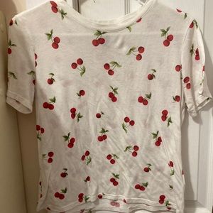 I am selling this Forever 21 cherry shirt and it’s really comfortable